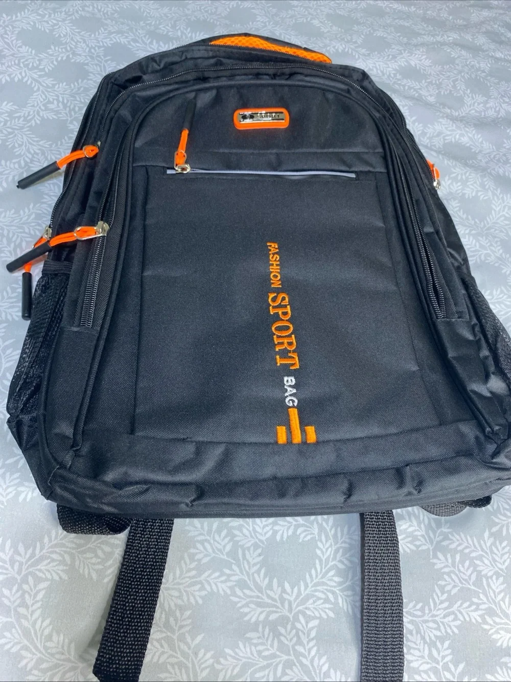 Fashion Sport Black and Orange Men's Backpack